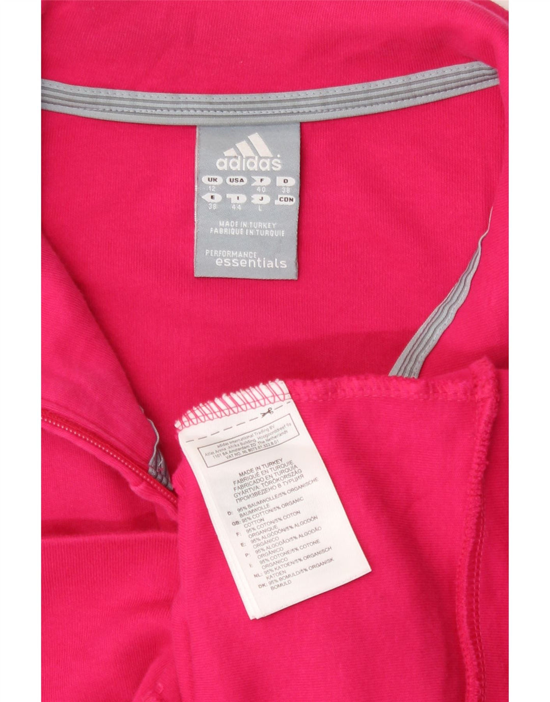 Giacca da tuta da donna Adidas UK 12 cotone rosa medio
