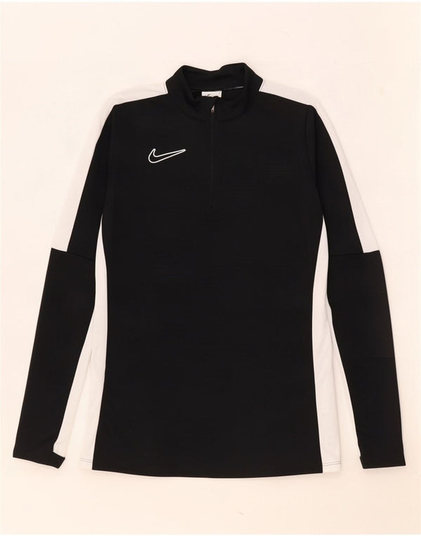 Top della tuta da ginnastica Nike Dri Fit con collo e zip da uomo XS Black Colourblock