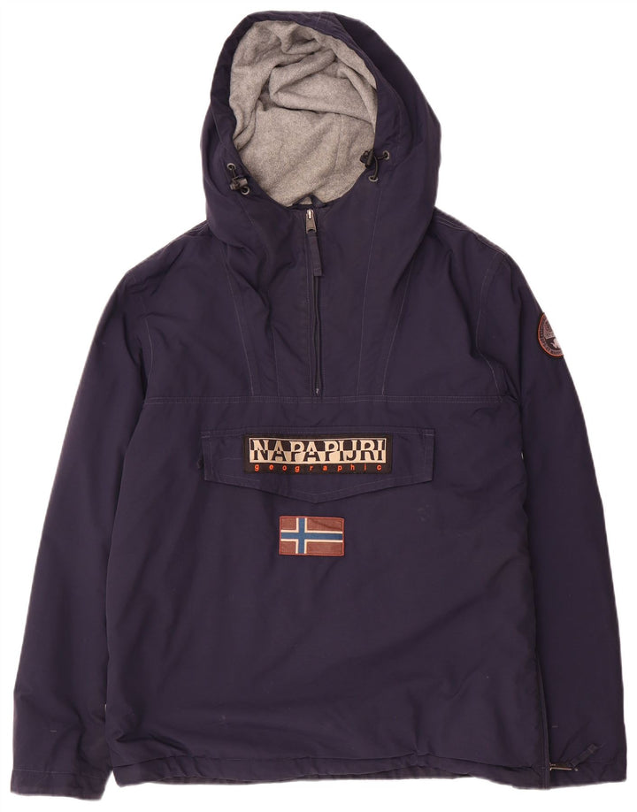 Giacca anorak con cappuccio grafico da uomo Napapijri UK 38 medio blu navy