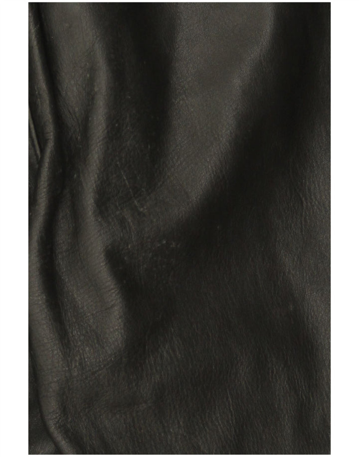 Tuta in pelle senza maniche da donna VINTAGE UK 12 Pelle nera media