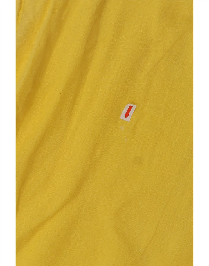 Camicetta senza maniche da donna VINTAGE Top UK 18 XL Lino giallo