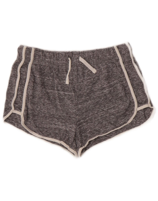 Pantaloncini sportivi da donna Topshop UK 6 XS poliestere chiazzato grigio