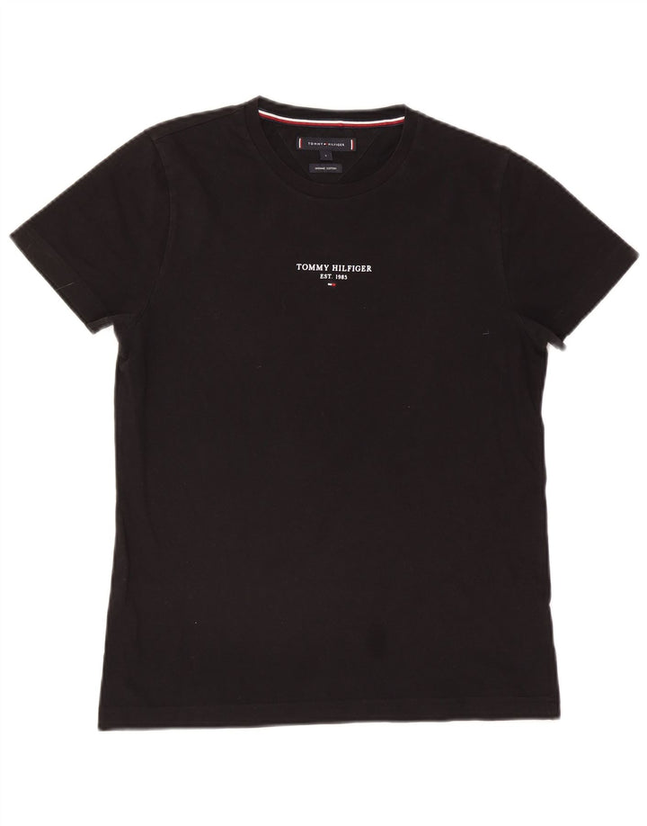 T-shirt da uomo Tommy Hilfiger Top piccola in cotone nero