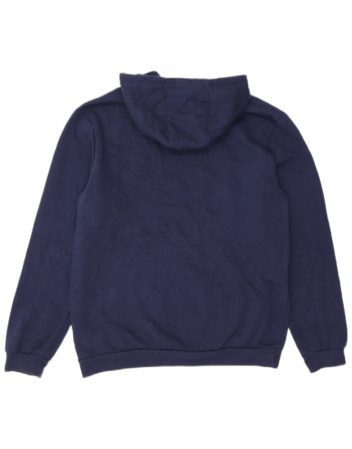 Felpa con cappuccio da uomo Adidas media in cotone blu navy