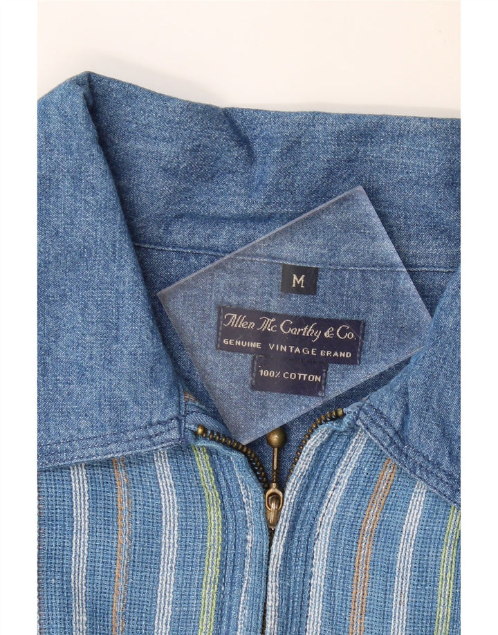 Camicia pullover a maniche corte da uomo VINTAGE vestibilità ampia a righe blu medio