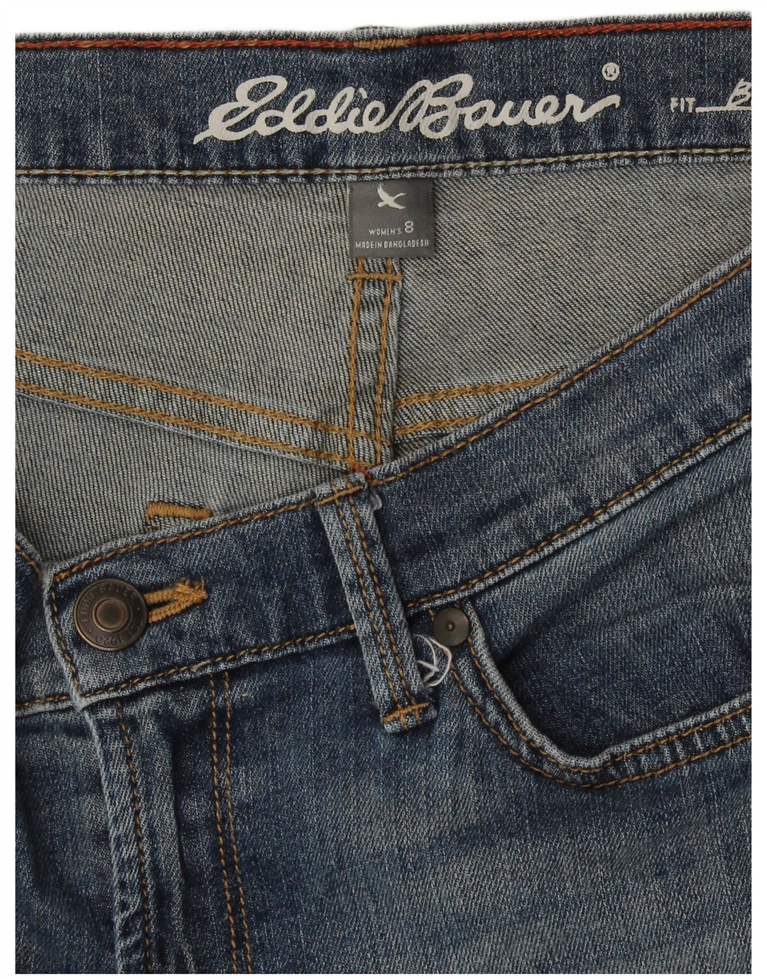 Pantaloncini di jeans da ragazzo da donna Eddie Bauer US 8 Medium W32 Cotone blu