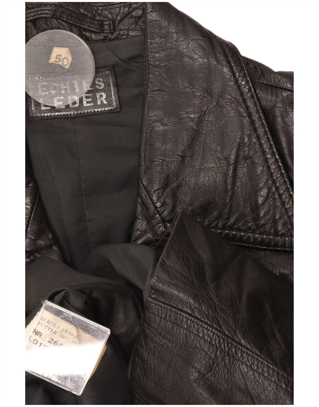 Giacca in pelle vintage da uomo EU 50 grande in pelle nera