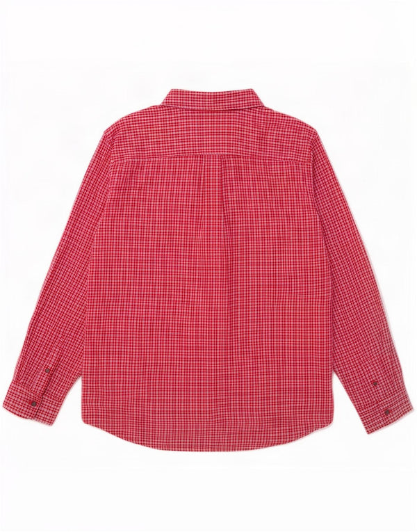 Camicia da uomo Chaps XL in cotone a quadri rossi