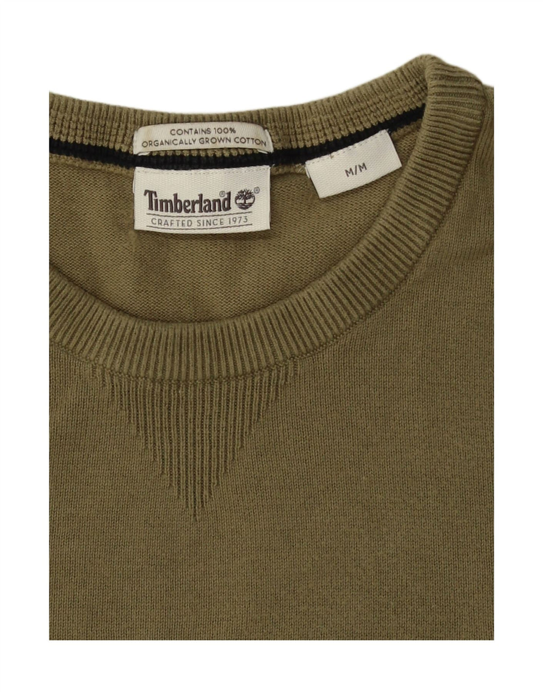 Maglione maglione girocollo da uomo Timberland in cotone kaki medio