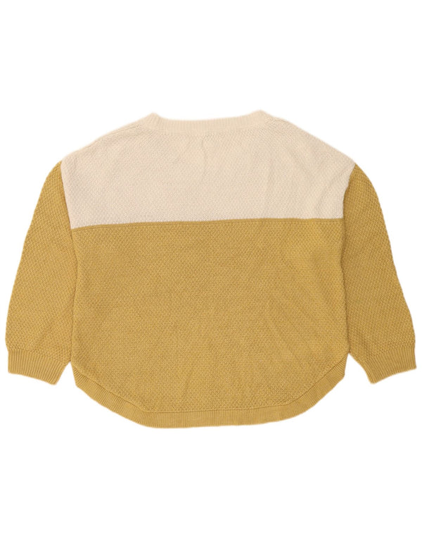 Maglione da donna con scollo a barca Fat Face UK 14 Large Yellow Colourblock