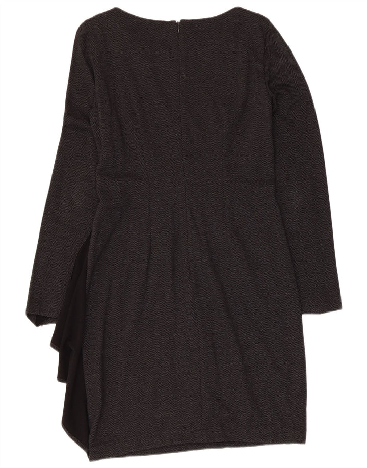 MARELLA Womens Long Sleeve Sheath Dress UK 8 Small Black Herringbone