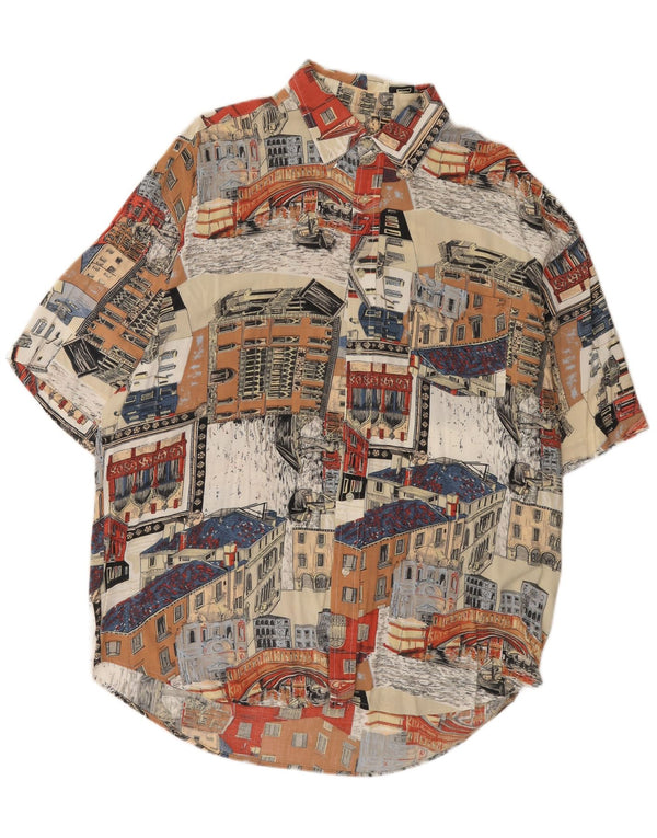 Camicia grafica vintage da uomo a maniche corte 2XL multicolore
