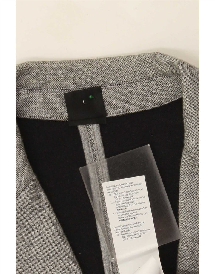 Giacca blazer da uomo a 2 bottoni Hugo Boss UK 40 grande cotone grigio