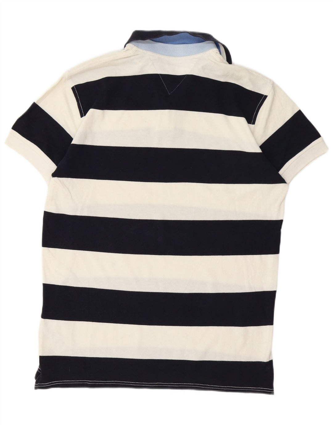 Polo da uomo Tommy Hilfiger media cotone a righe blu navy