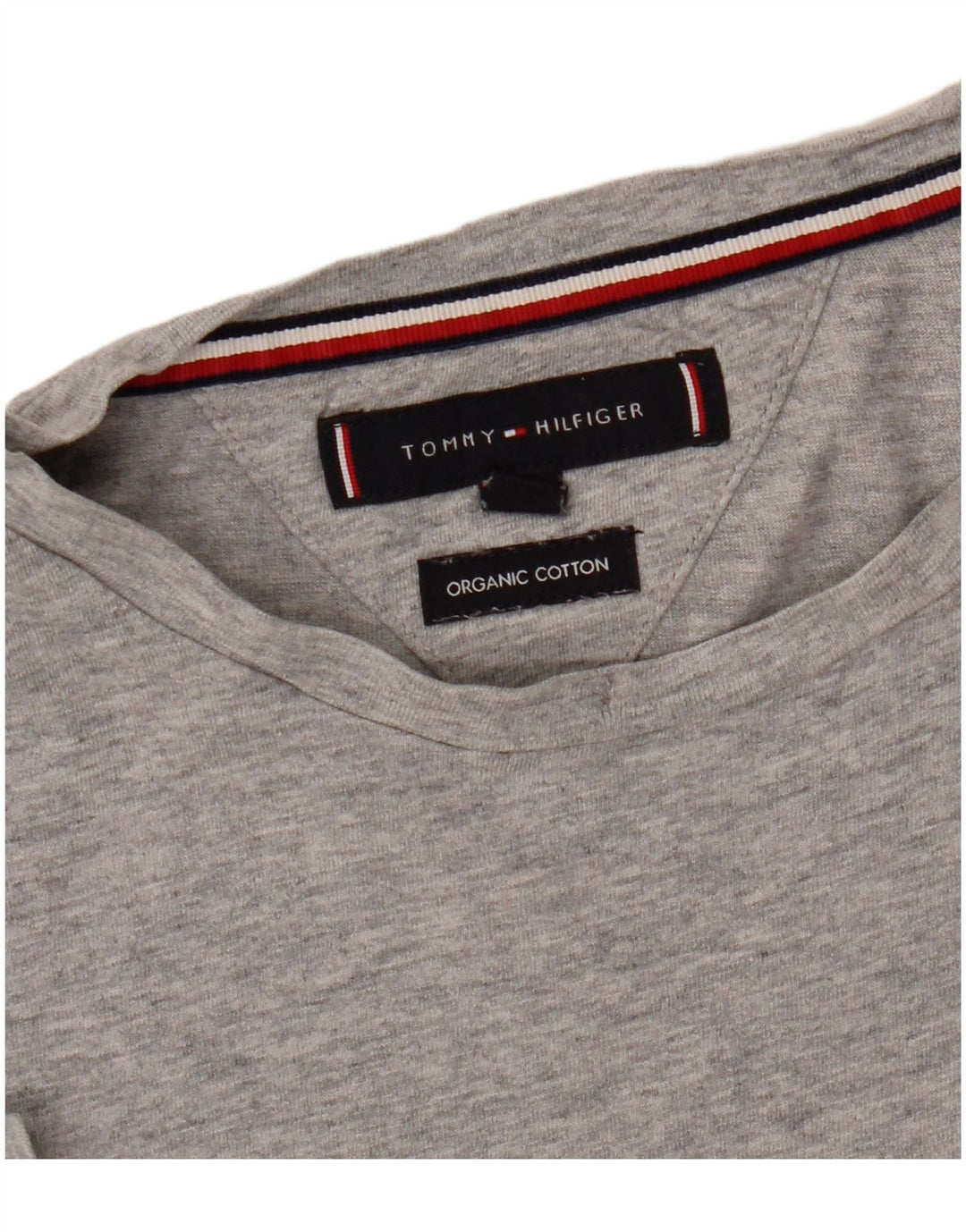 T-shirt grafica da uomo Tommy Hilfiger Top piccola in cotone grigio