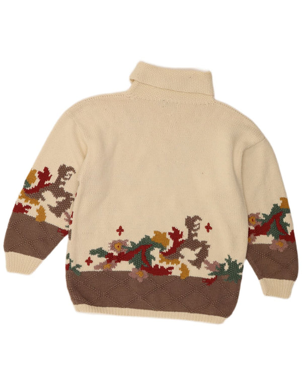 Maglione maglione a collo alto da donna con vestibilità novità Genesis UK 16 grande Beige