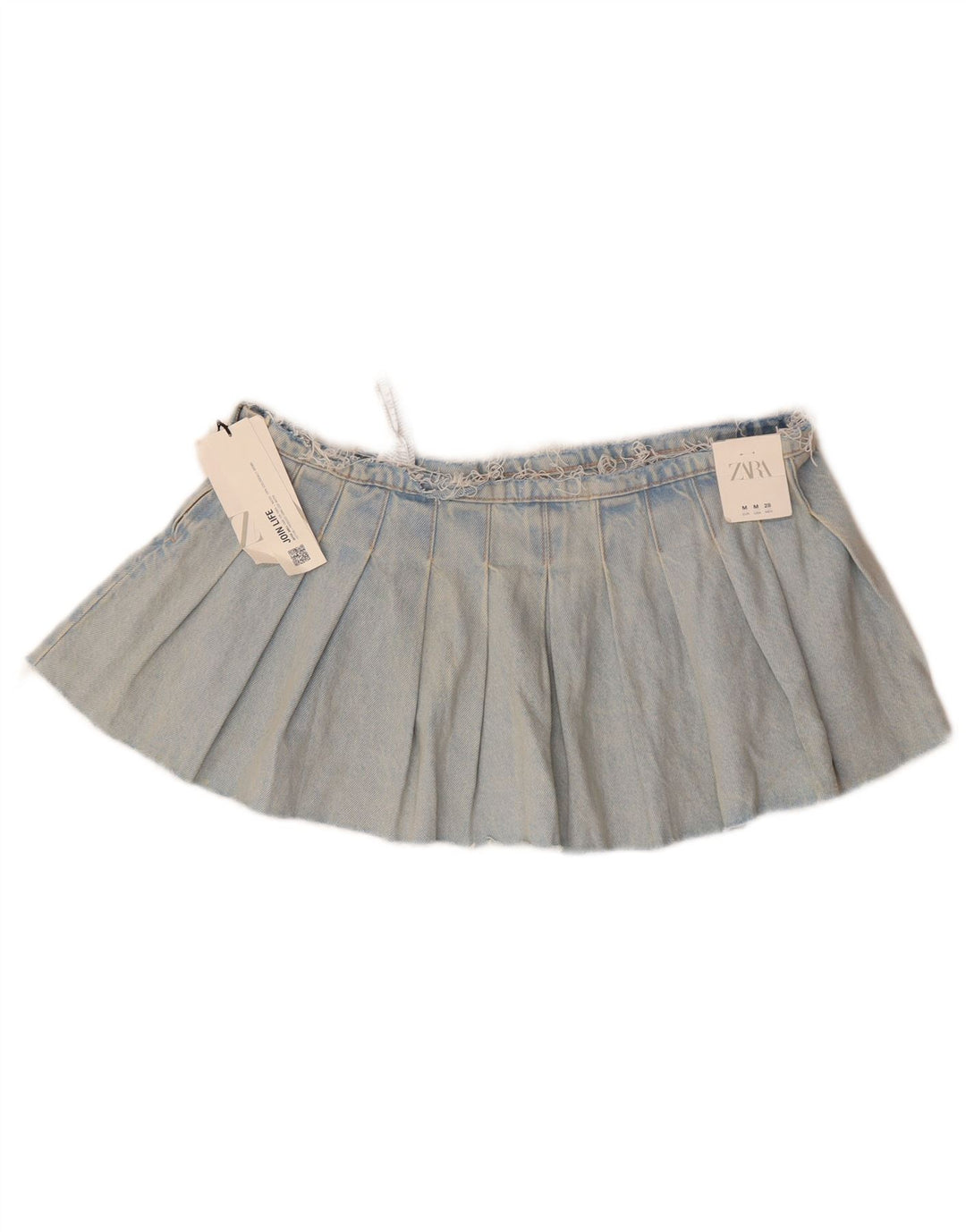 Mini gonna di jeans da donna Zara media W28 in cotone blu