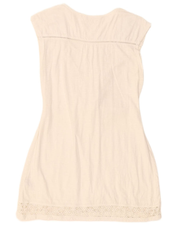 Abito a trapezio senza maniche da donna Fat Face UK 12 Cotone bianco medio