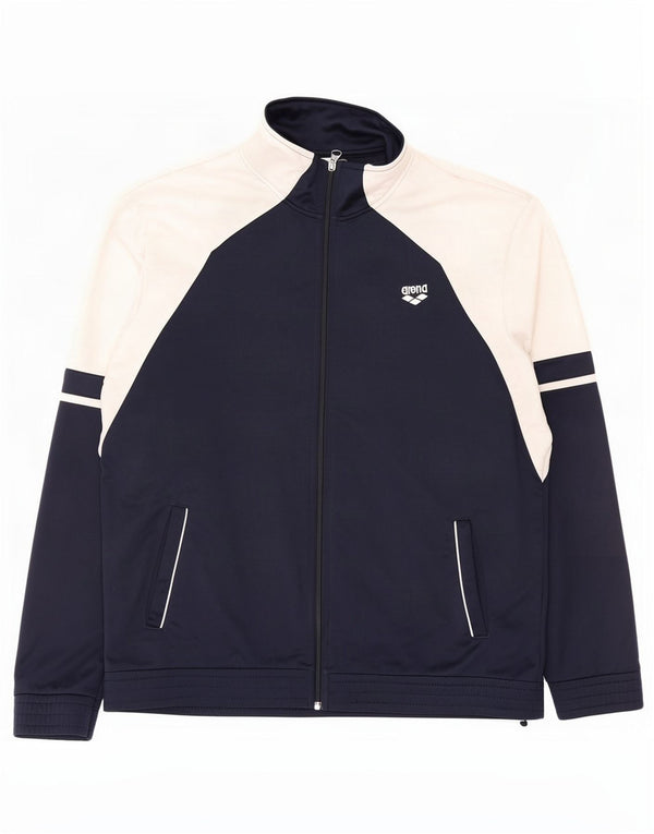 Arena Mens Tracksuit Top Jacket Medium Navy Blue Colourblock