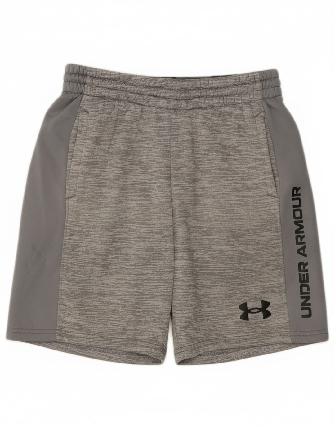 Pantaloncini sportivi con grafica da ragazzo Under Armour 9-10 anni grigio medio chiazzato