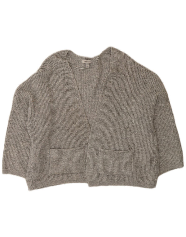 Maglione cardigan aperto oversize da donna Topshop UK 14 Acrilico grigio medio