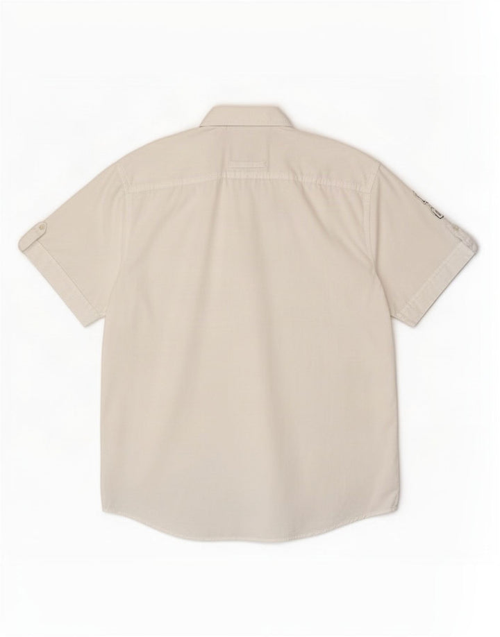 Camicia a maniche corte da uomo Camel Active XL in cotone bianco