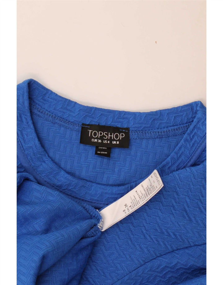 Topshop T-shirt da donna Top UK 8 Small Blu Poliestere