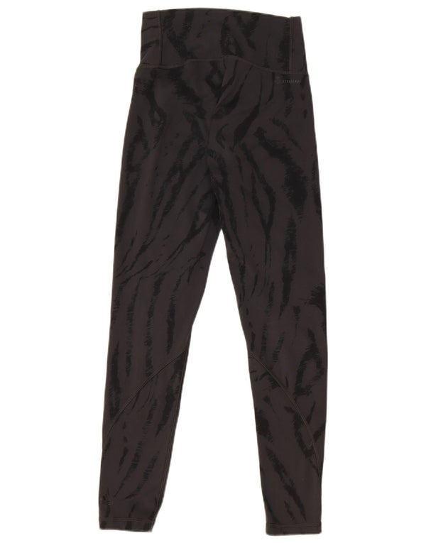 Leggings Adidas Aeroready da donna UK 8/10 Piccola stampa animalier nera