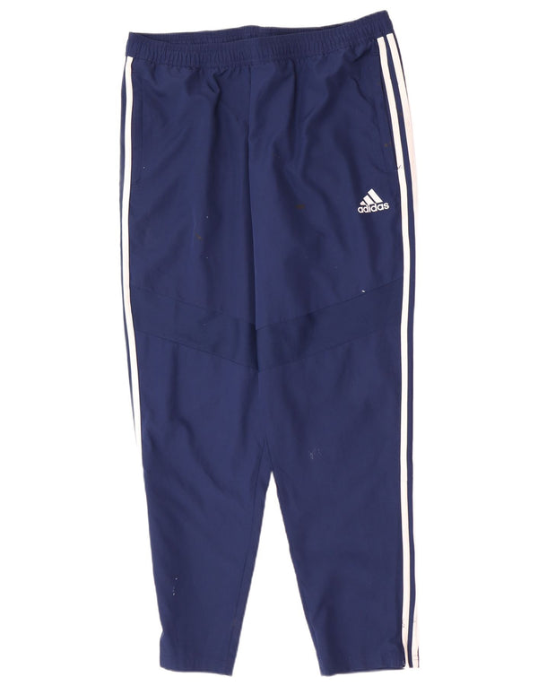 Adidas Mens Climalite Tracksuit Trousers Large Navy Blue Polyester