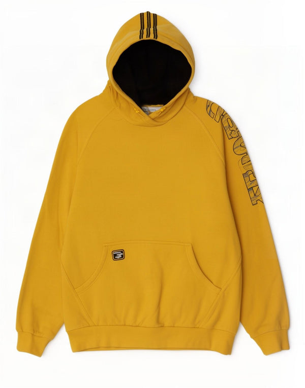 Felpa con cappuccio grafica da uomo Adidas Large in cotone giallo