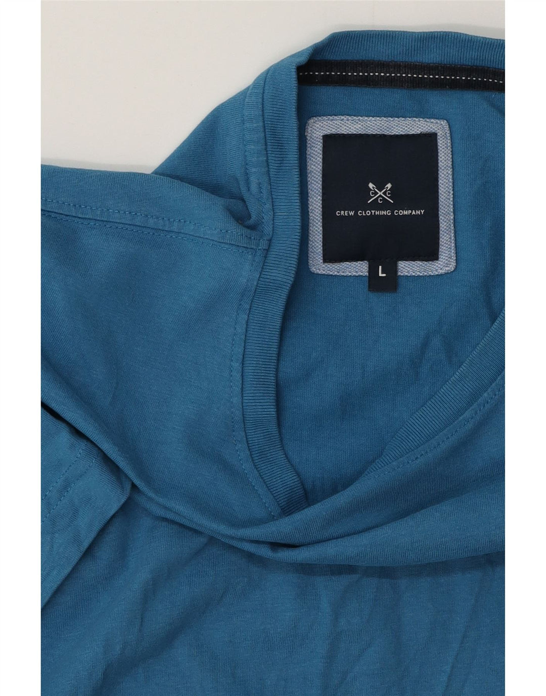 CREW CLOTHING T-shirt da uomo Top Large in cotone blu