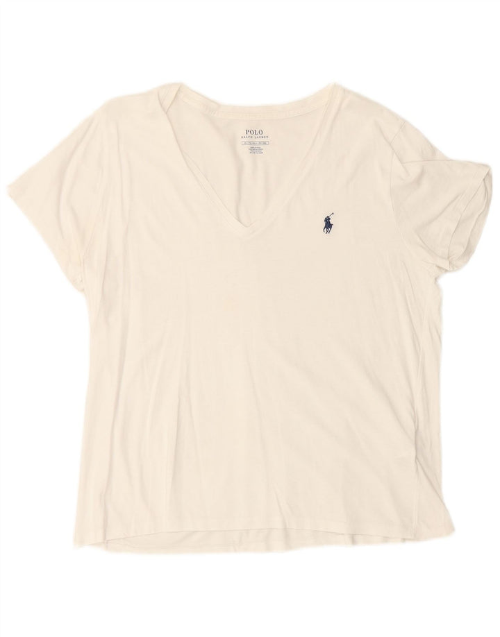 POLO RALPH LAUREN T-shirt da uomo Top XL in cotone bianco