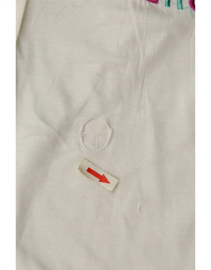 Polo da donna Sergio Tacchini US 12 Large in cotone geometrico bianco