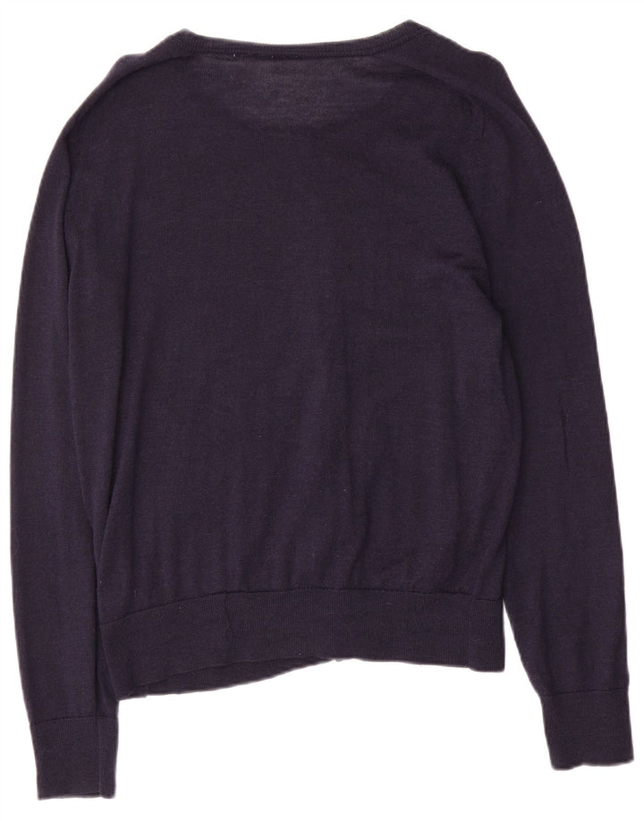 Maglione cardigan da donna Gap UK 16 grande lana blu navy