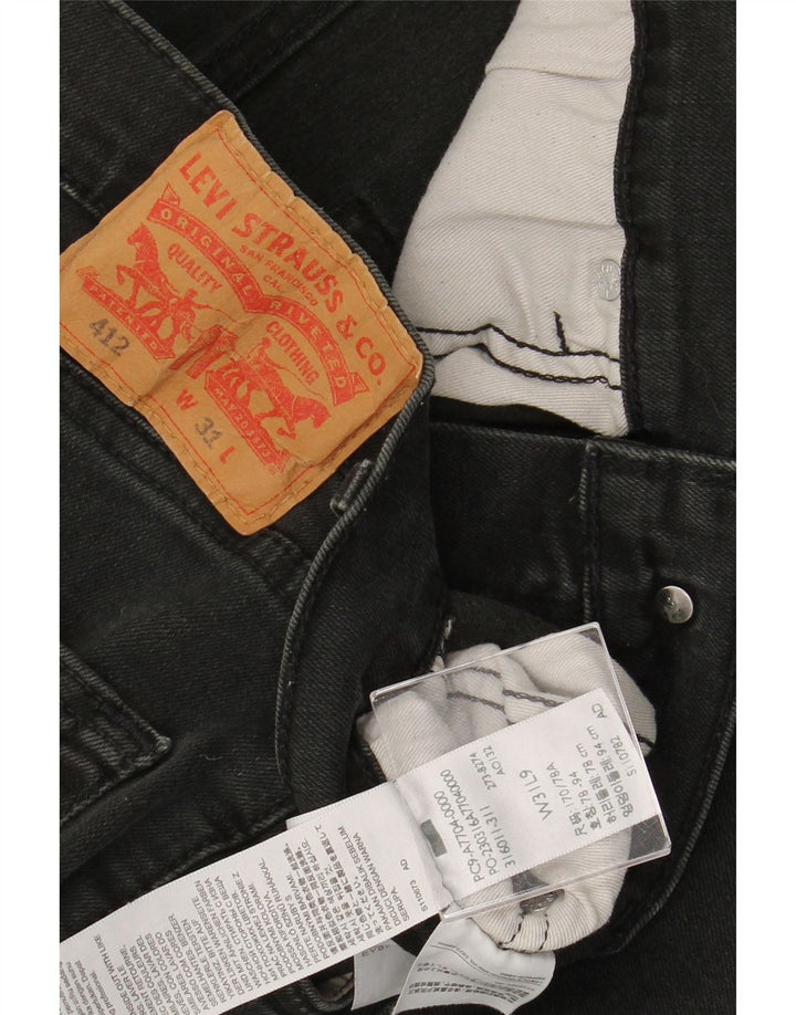 LEVI'S Pantaloncini di jeans 412 da uomo W31 Cotone nero medio