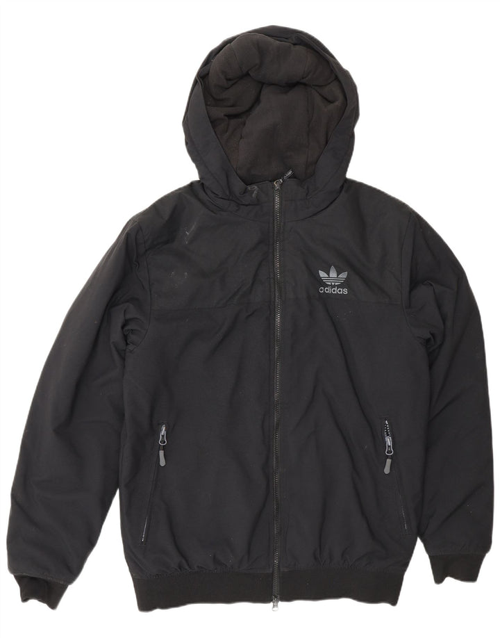 Giubbotto bomber con cappuccio da uomo Adidas UK 36 piccolo poliestere nero