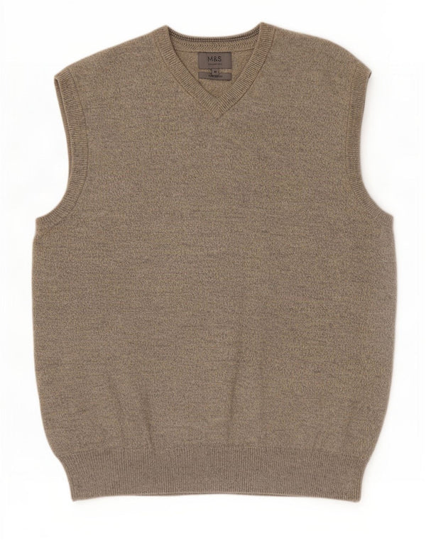 Canotta da uomo Marks & Spencer Canotta in cotone chiazzato beige medio