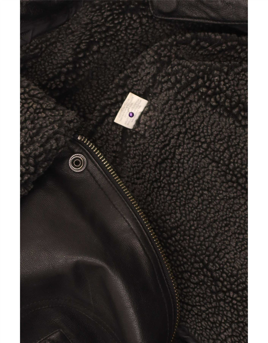 Giubbotto bomber vintage da uomo in ecopelle UK 40 grande poliestere nero