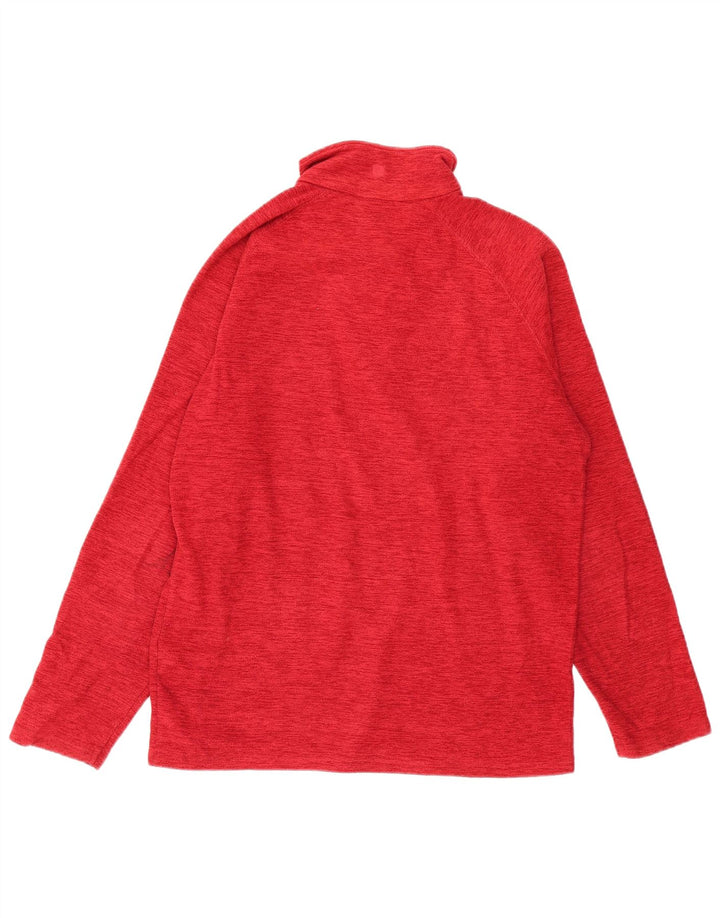 Maglione in pile da uomo con collo con zip Mountain Warehouse Poliestere chiazzato rosso medio