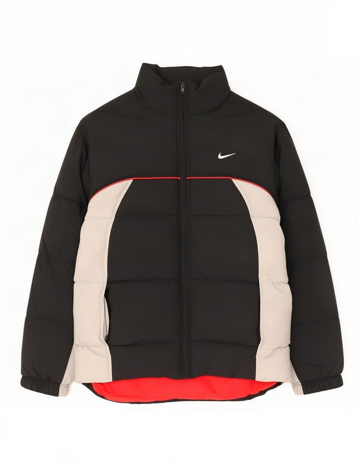 Giacca imbottita con grafica Nike da uomo UK 36/38 piccola in nylon color block nero