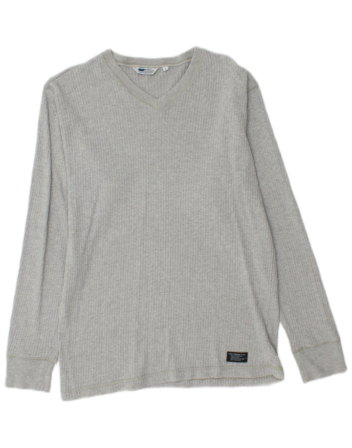 LEVI'S Top da uomo a manica lunga grande in cotone grigio