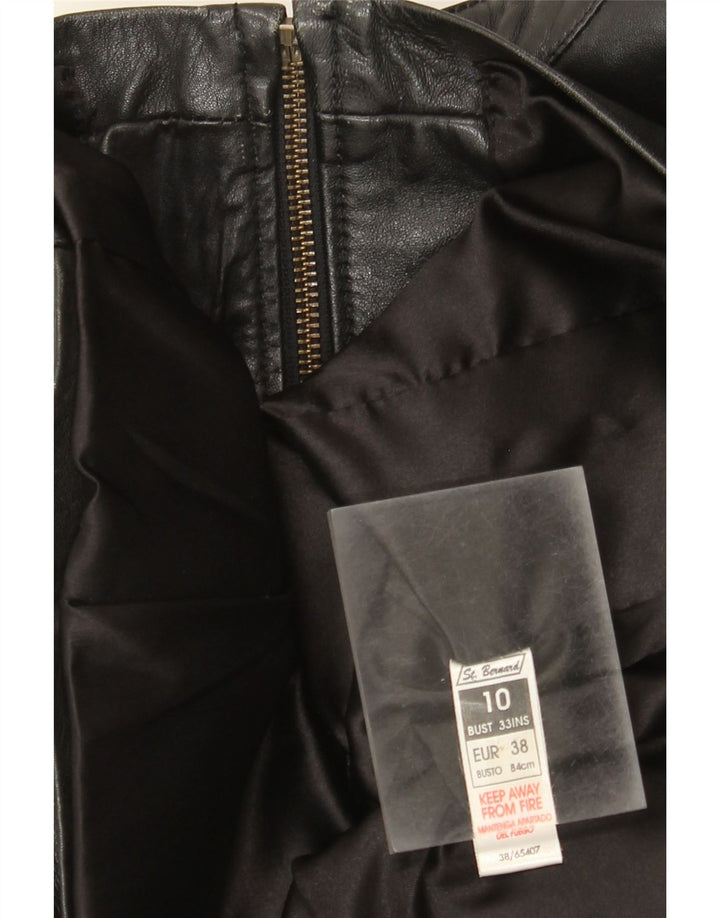 Giacca in pelle da donna St. Bernard UK 10 piccola in pelle nera