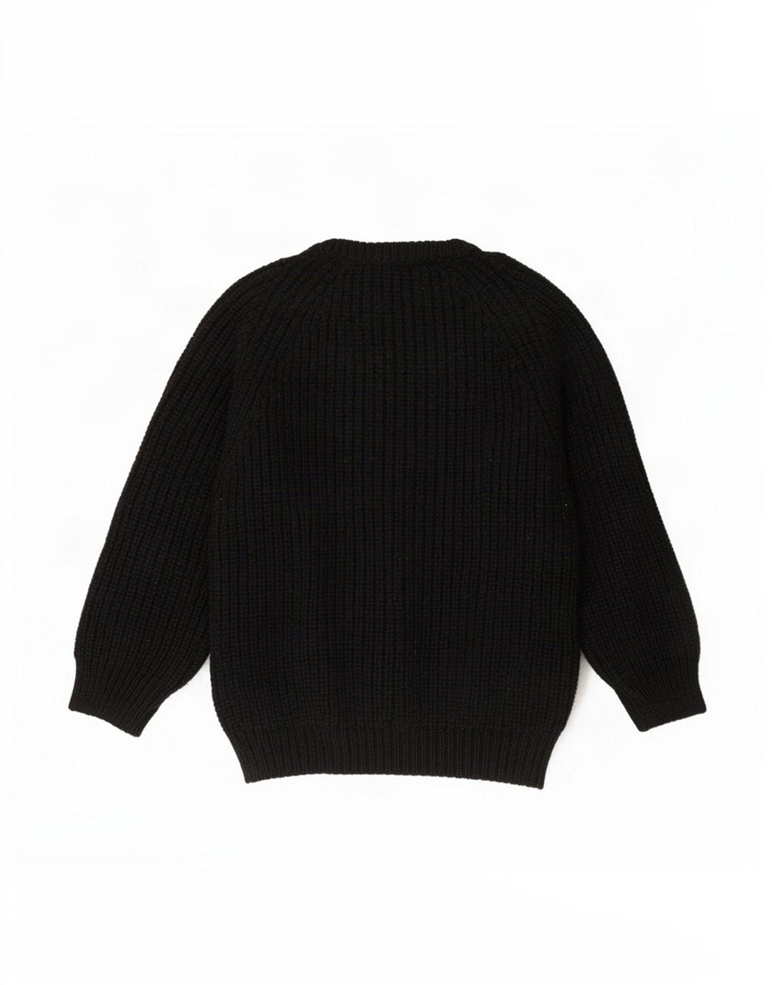 The Sweater Shop Maglione da uomo con scollo a barca medio nero in lana vergine