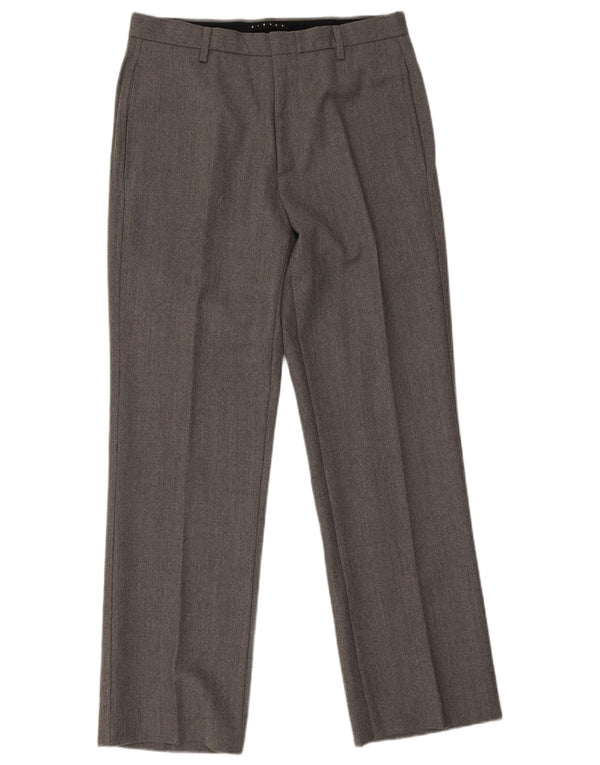 Pantaloni da abito dritti da uomo Sisley IT 46 Small W28 L29 Acetato grigio