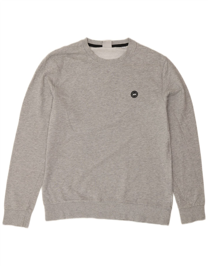 Jack & Jones Felpa da uomo Maglione grande cotone chiazzato grigio