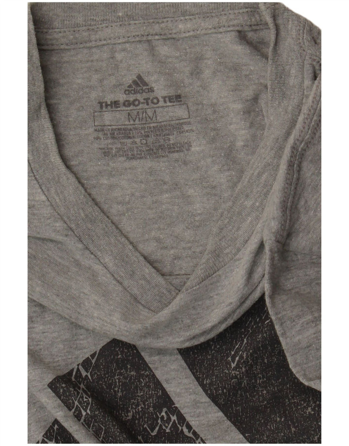 T-shirt grafica da uomo ADIDAS Top in cotone grigio medio