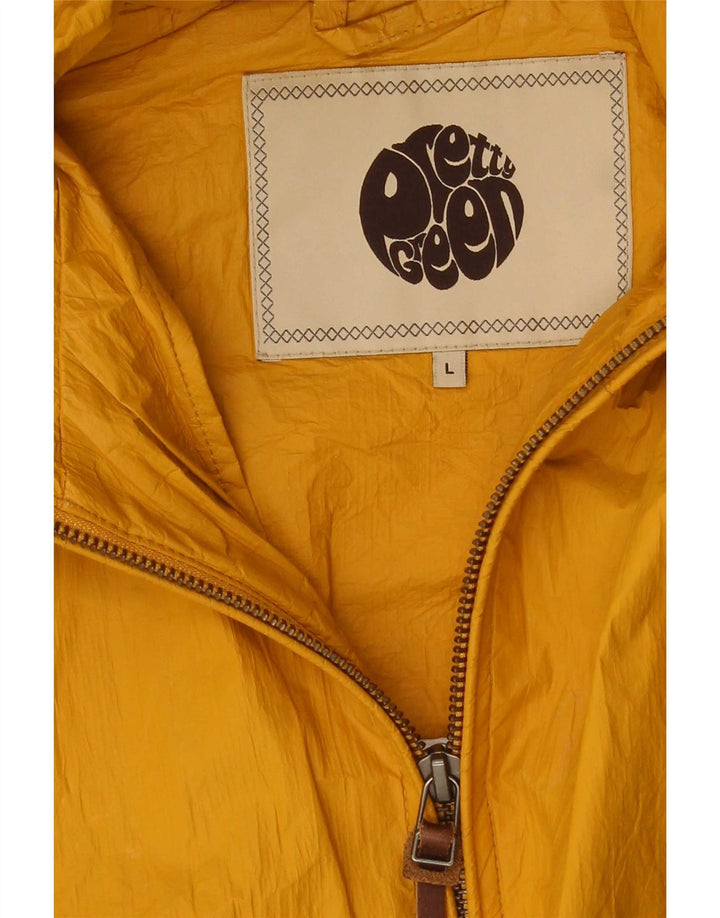 Giacca antipioggia con cappuccio da uomo Pretty Green UK 40 Large Giallo