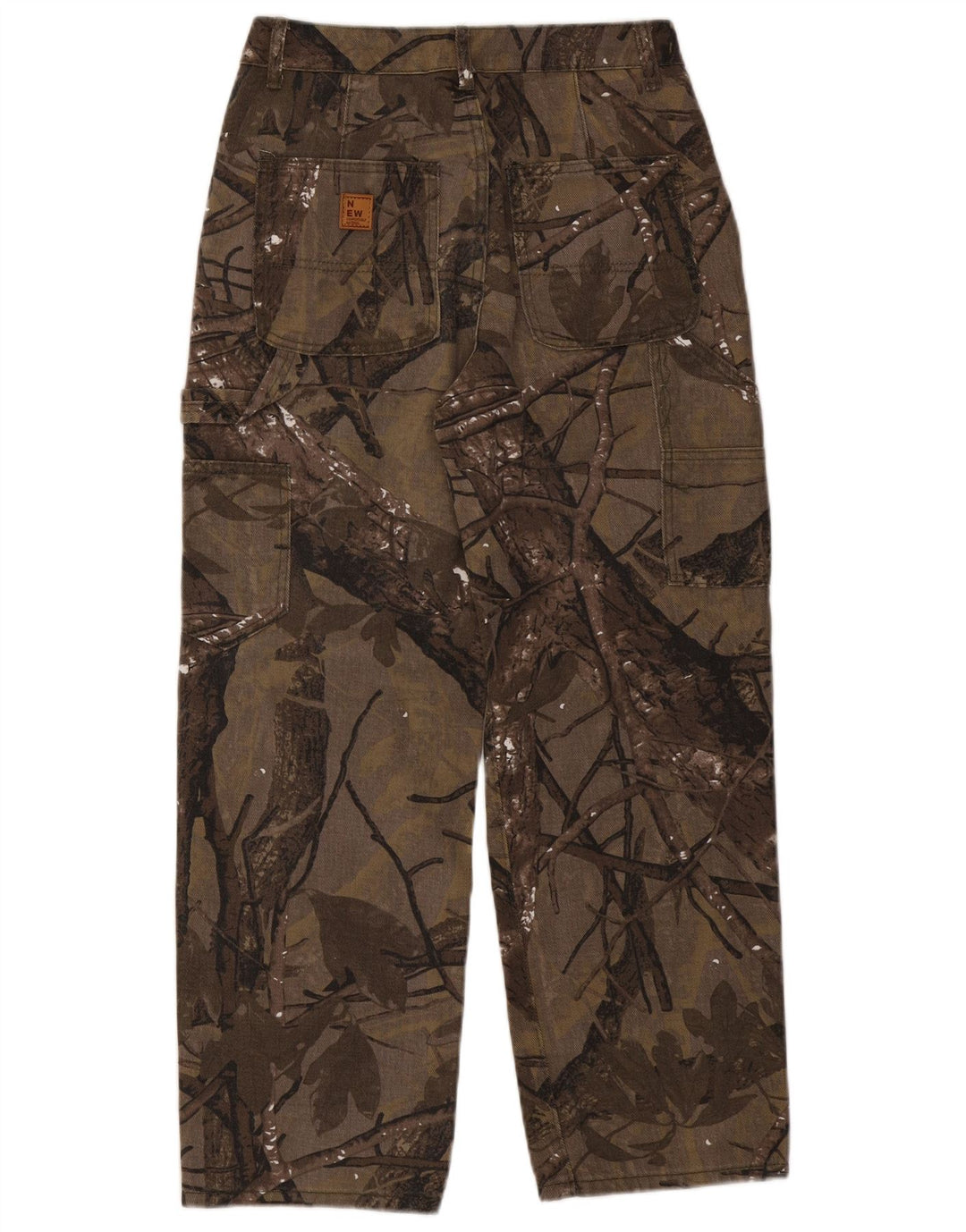 Pantaloni cargo dritti da uomo VINTAGE medi W30 L27 marrone floreale