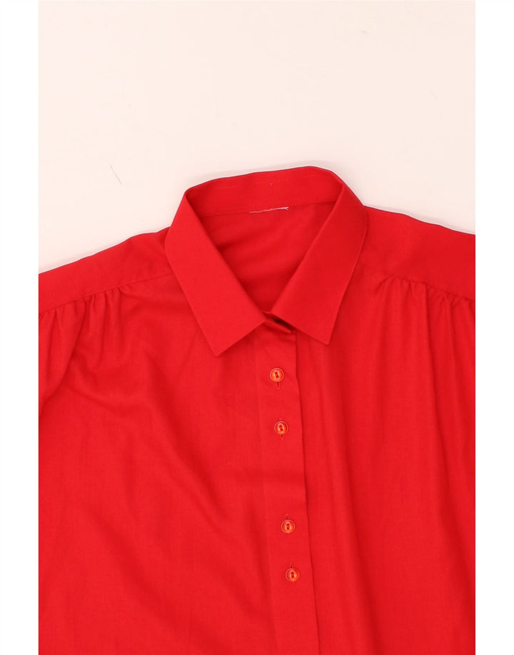 VINTAGE Womens Sleeveless Shirt Blouse UK 16 Large Red Vintage Vintage and Second-Hand Vintage from Messina Hembry 
