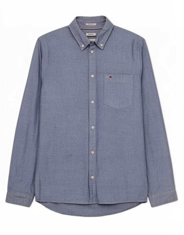 Camicia da uomo Regular Fit Tommy Hilfiger in cotone blu medio